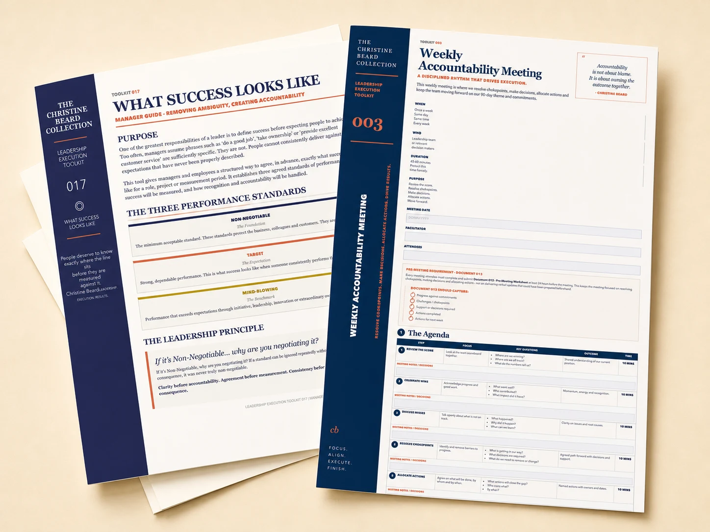 Christine Beard What Success Looks Like guide and Weekly Accountability Meeting working tools